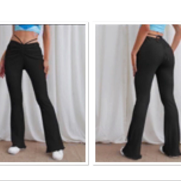 SHEIN Lace Up Back Flare Leg Pants. Size: 2 - Picture 1 of 7